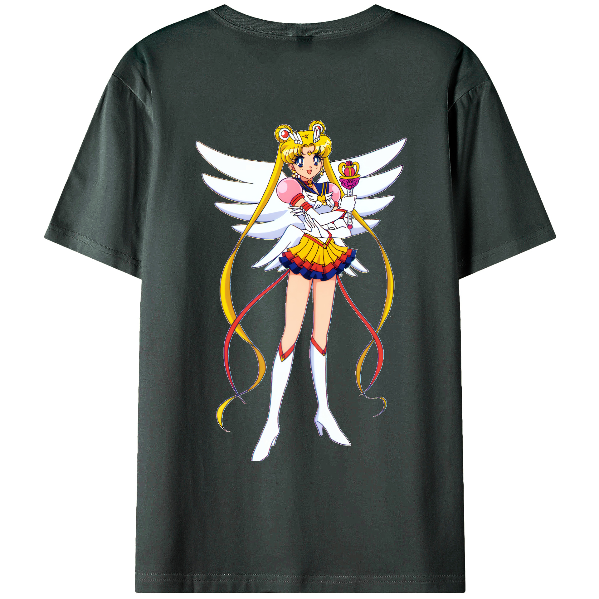 （画像用） 美少女戦士セーラームーン 月野 うさぎ つきの うさぎ Sailor Moon Tsukino Usagi 綿100％ メンズ半袖Tシャツ（バックプリント） 通気性